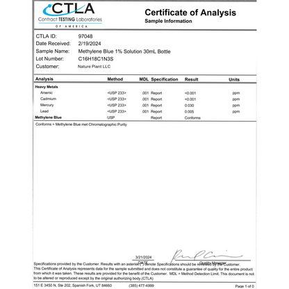 Nature ultimate  USP methylene blue